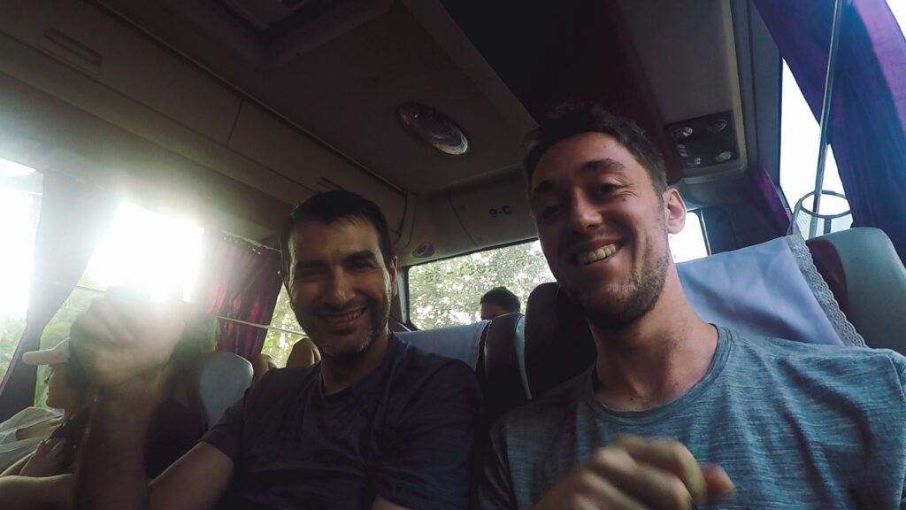 Thumbnail for vlog - Waving at the camera in the bus to Cambodia