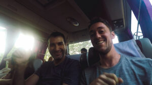 Thumbnail for vlog - Waving at the camera in the bus to Cambodia