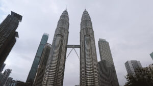 The Petronas towers in Kuala Lumpur