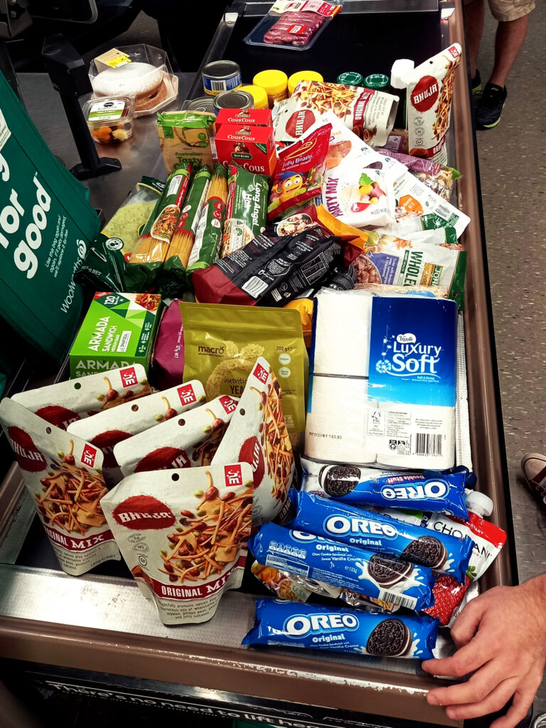 Preparing Food for our Hike