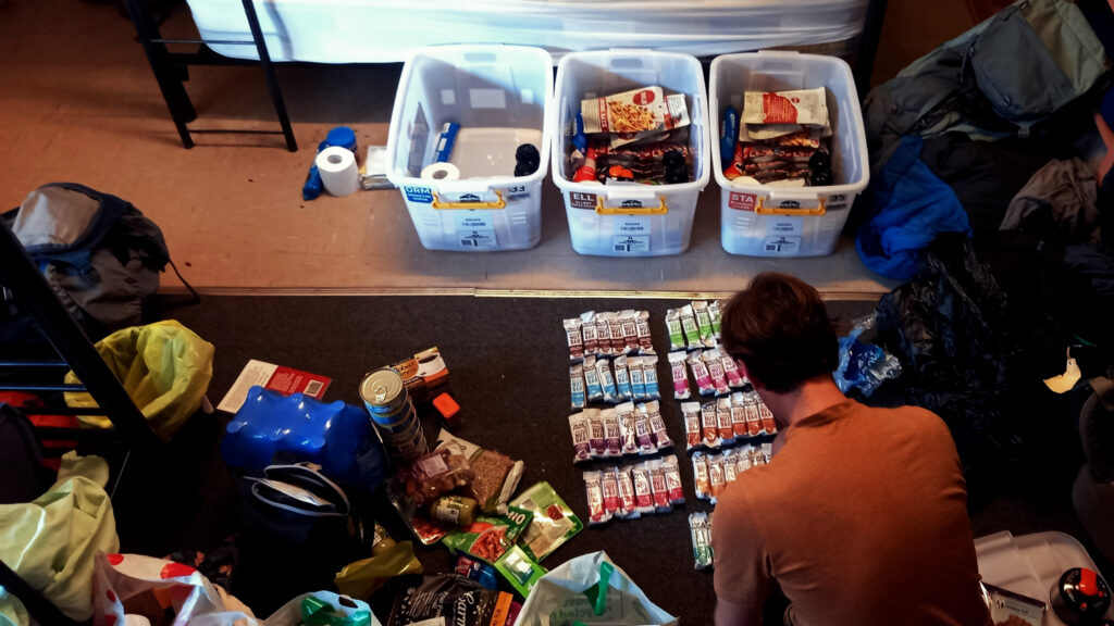 Preparing Food for our Hike