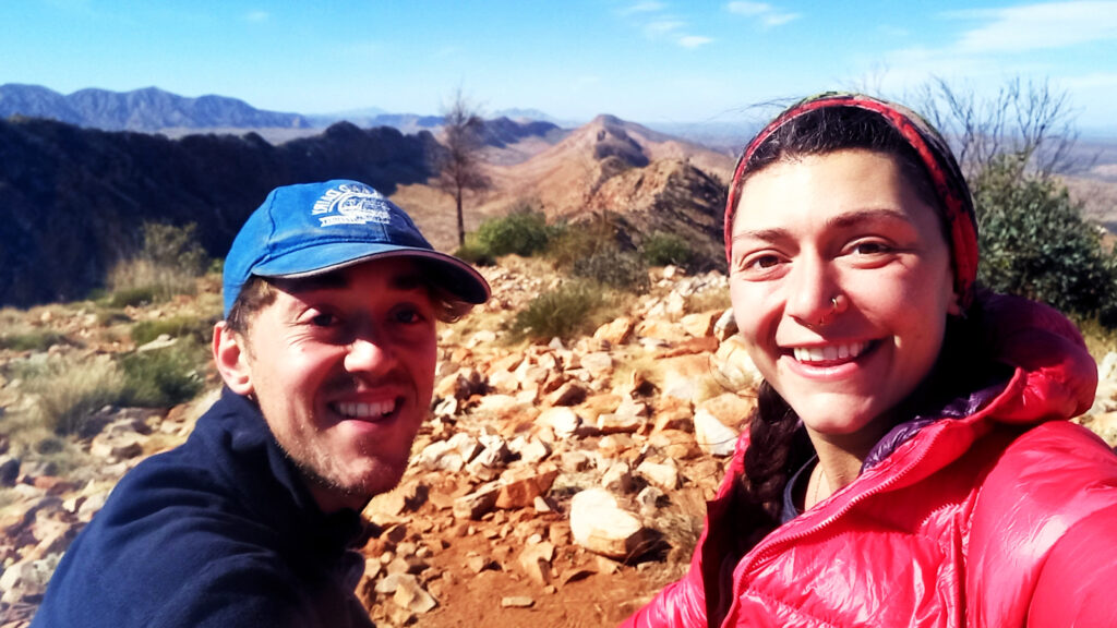 Jesse Morrison and Yentl Doggen on the Larapinta Trail - Counts Point Lookout