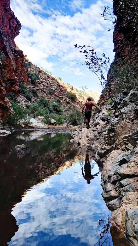 Walking through Hugh Gorge in the Northern Territory