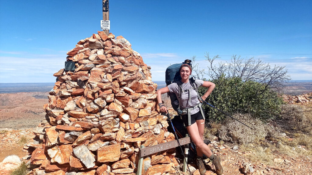 Jesse Leigh on top of Brinkley Bluff