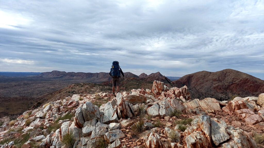 Walking to Millers Flat on the Larapinta trail