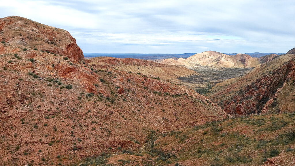 Views while walking the Larapinta Trail to Millers Flat