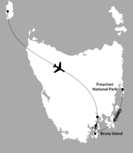 My travel itinerary in Tasmania, going from Bruny Island to Freycinet National Park 
