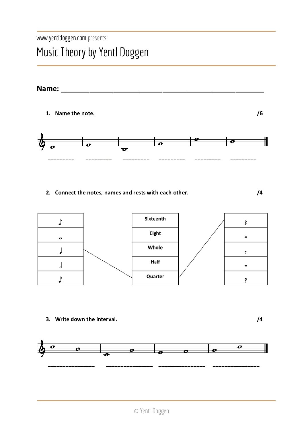 PDF for the music theory test for beginners