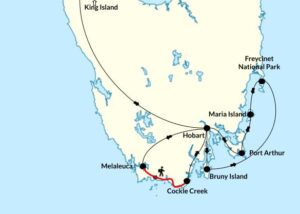 Travel itinerary for Tasmania - walking the South Coast Track 