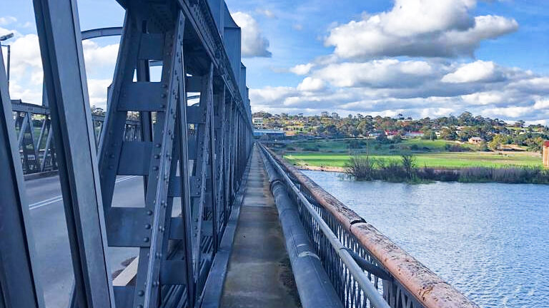 View on the Murray Bridge with the river underneath