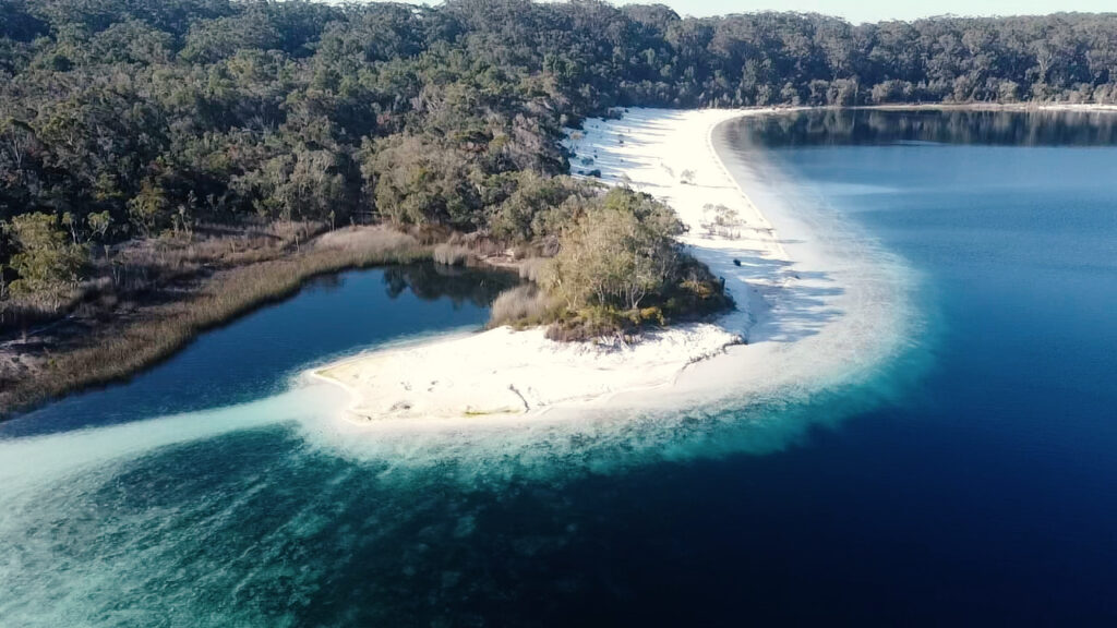 Lake Mckenzie from above, taken with a drone