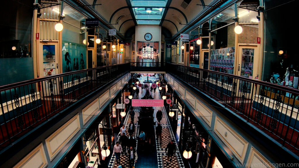 Inside view on Adelaide shopping gallery 