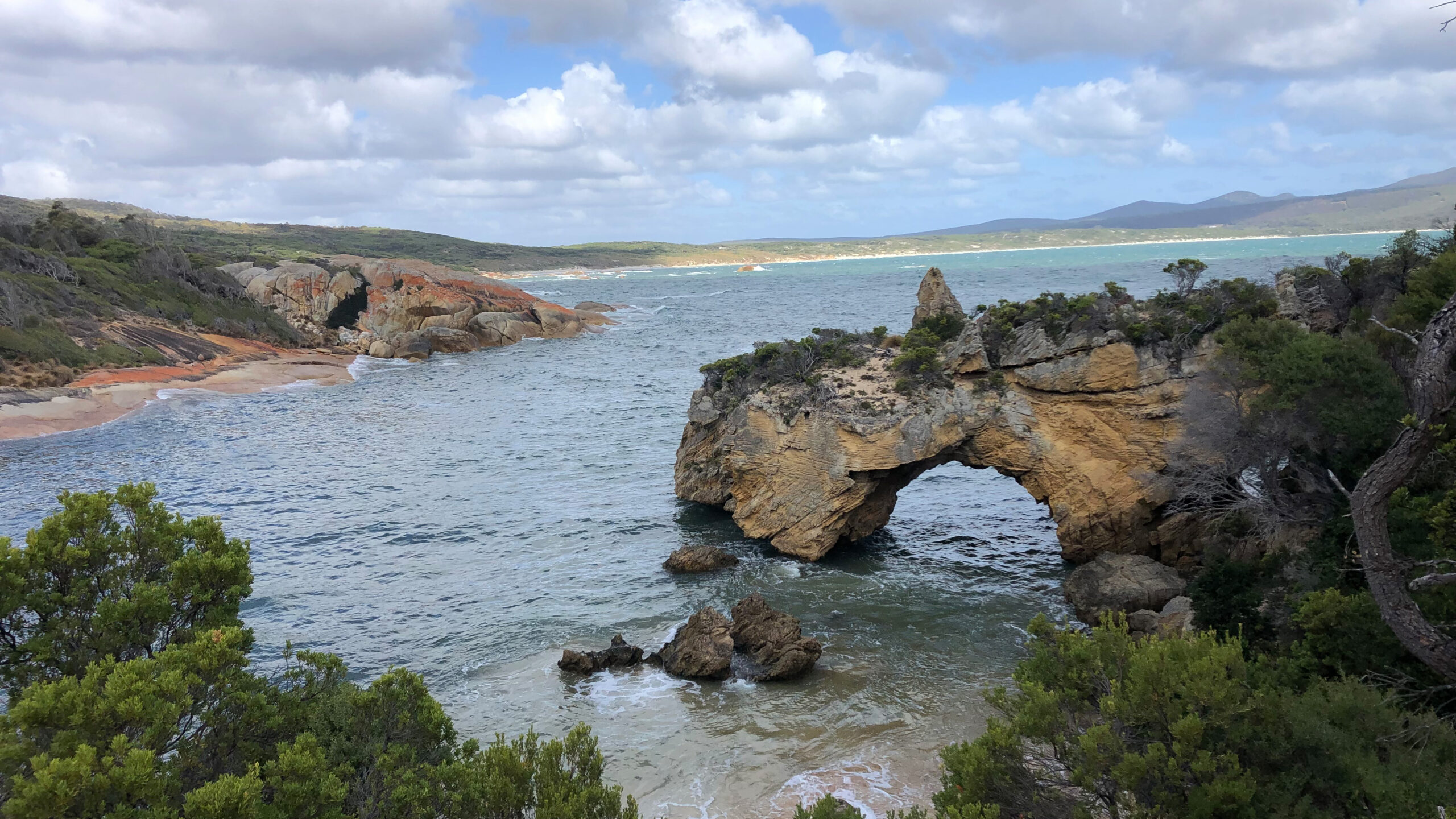 Views on the ocean with an arch