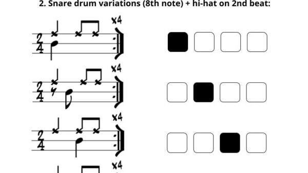 Snare drum exercises for the jazz-drum independence exercises post