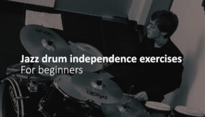 Thumbnail for the jazz-drum exercises - Yentl Doggen playing the drums in the background