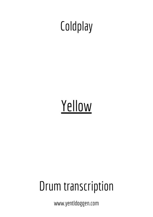 Yellow - Coldplay - Drum Transcription