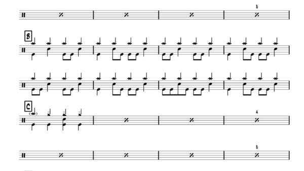 Example of a Drum Transcription made by Yentl Doggen