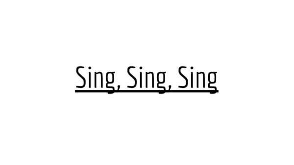 The frontpage for the percussion ensemble arrangement of Sing, Sing, Sing