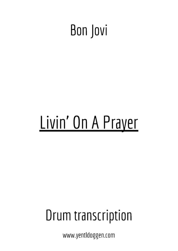Livin' On A Prayer - Bon Jovi - Drum Transcription | PDF Download