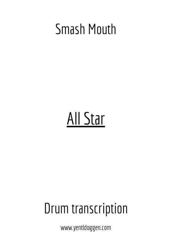 All Star - Smash Mouth - Drum Transcription | PDF download