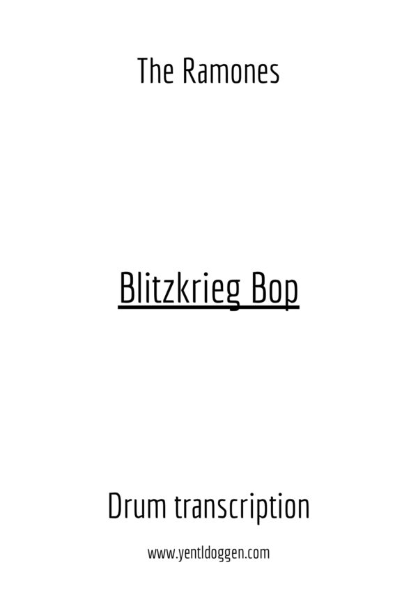 Blitzkrieg Bop - The Ramones - Drum Transcription | PDF Download