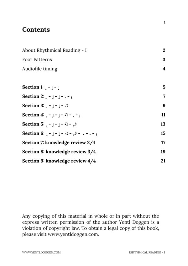 Example of Rhythmical Reading Level 1