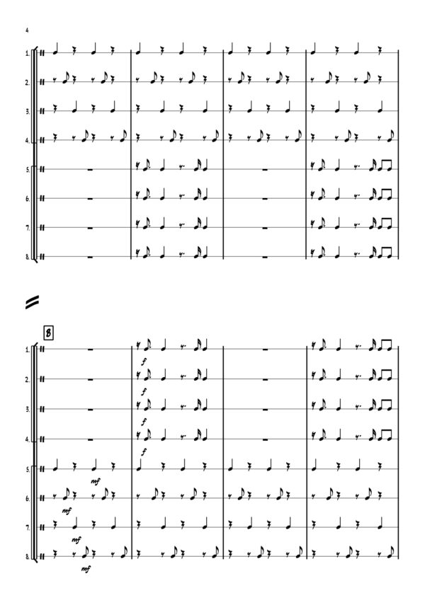Example sheet music for Wobbling with Toms