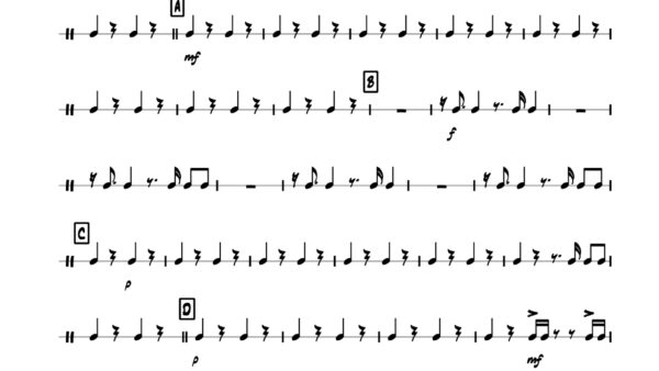 Example sheet music for Wobbling with Toms
