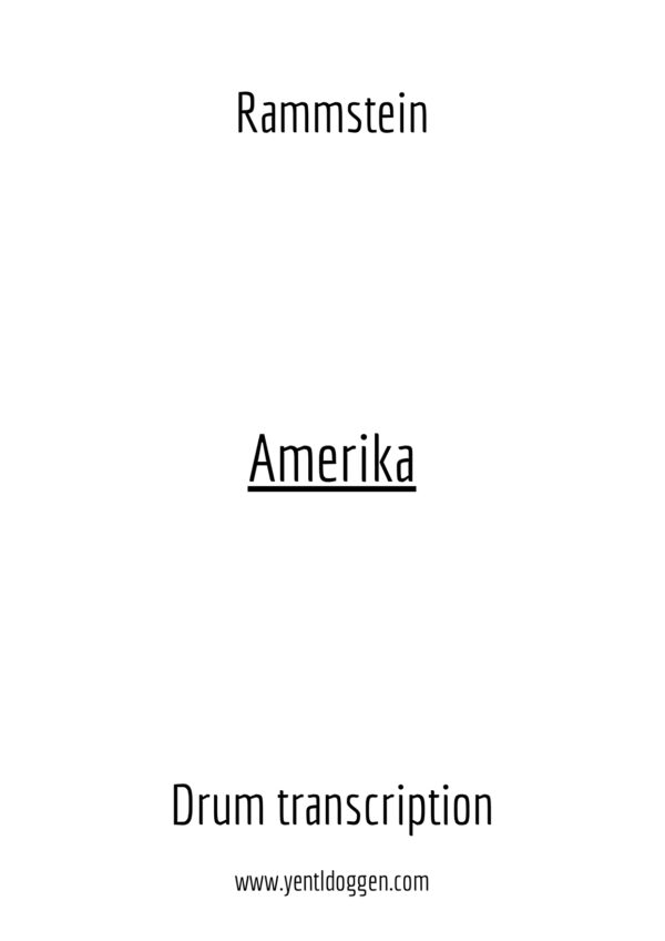 Amerika - Rammstein - Drum Transcription | PDF download