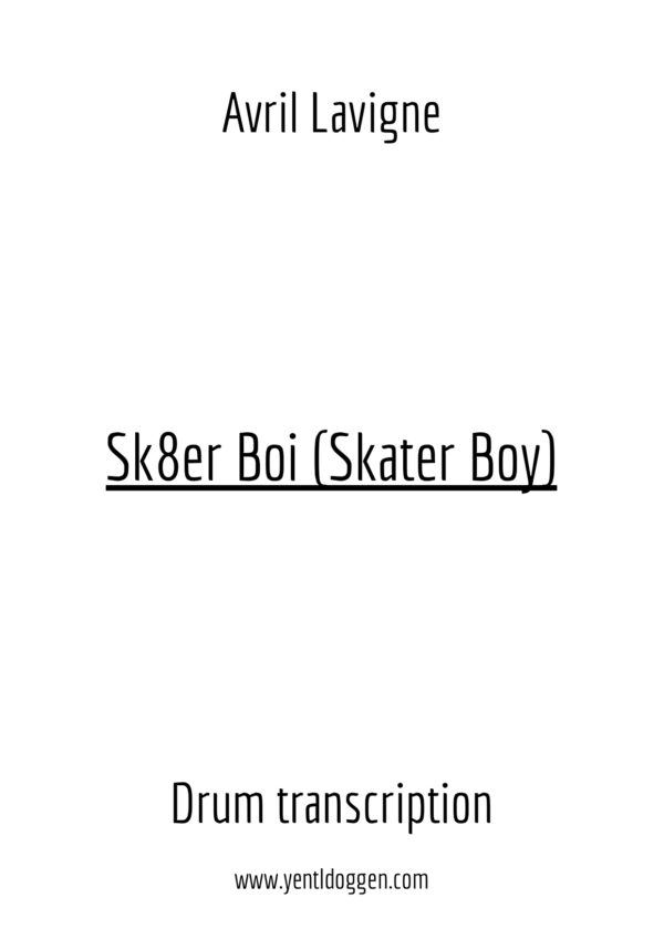 Sk8er Boi (Skater Boy) - Avril Lavigne - Drum Transcription | PDF download