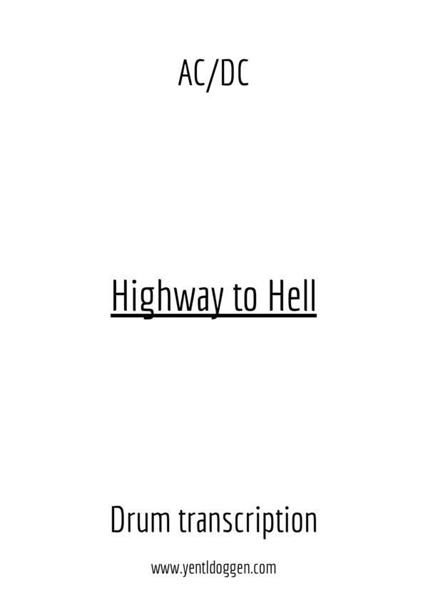 Highway to Hell - AC/DC - Drum Transcription | PDF Download