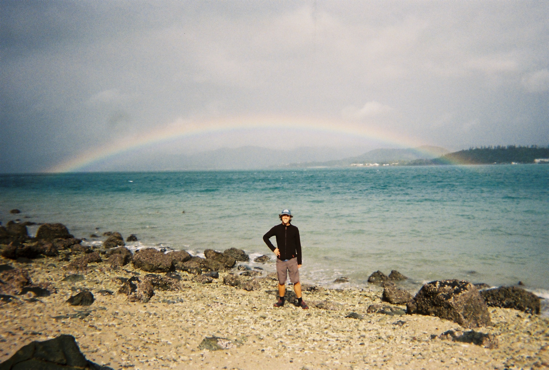 Yentl on South Molle Island under rainbow