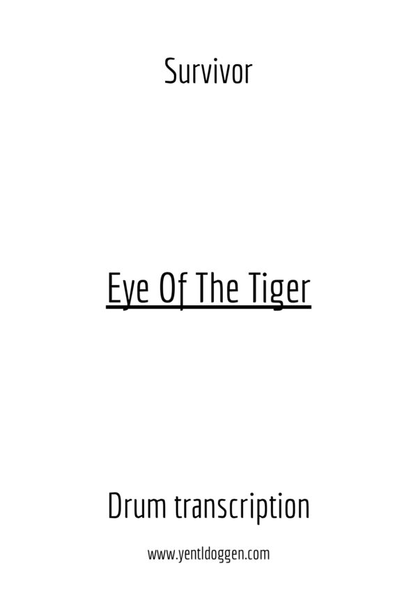 Eye Of The Tiger - Survivor - Drum Transcription | PDF download