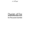 The frontpage for the percussion ensemble arrangement of Chariots or Fire