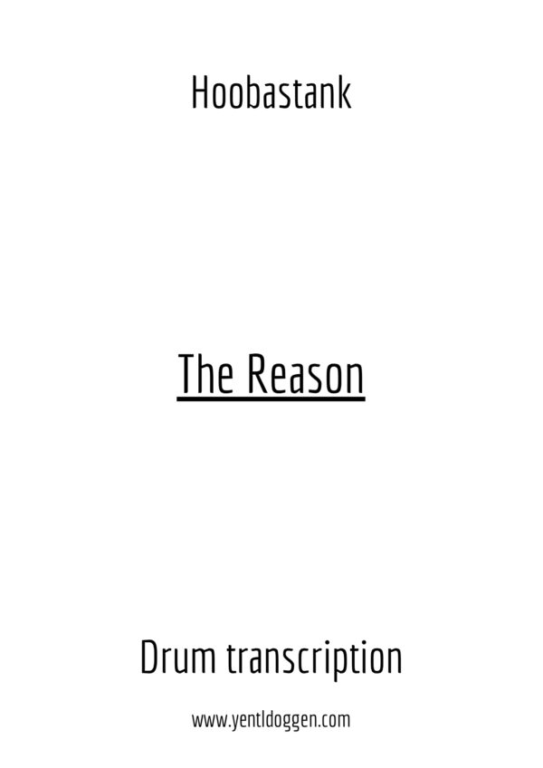 The Reason - Hoobastank - Drum Transcription | PDF download