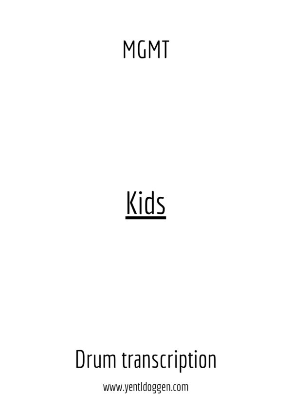Kids - MGMT - Drum Transcription | PDF download