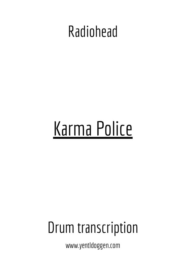 Karma Police - Radiohead - Drum Transcription | PDF download