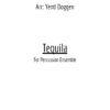 The frontpage for the percussion ensemble arrangement of Tequila by Chuck Rio.