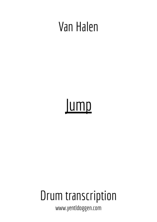 Jump - Van Halen - Drum Transcription | PDF download