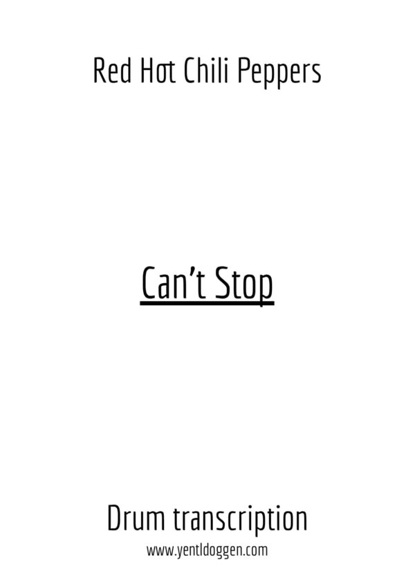 Can't Stop by Red Hot Chili Peppers | Drum Transcription | PDF
