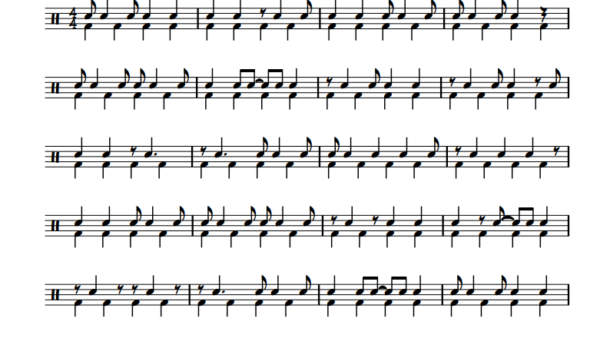 Syncopation Example in 4/4 (Ted Reed)