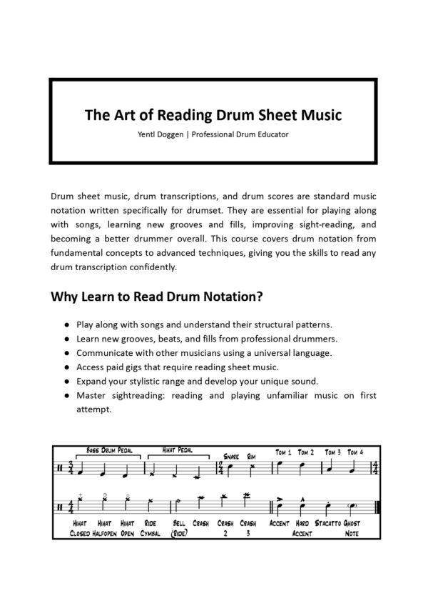 Drum Sheet Music Reading: Master Drum Notation Fast (PDF)