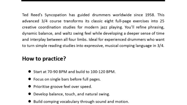 Four-limb Coordination Essentials (34) for the Jazz Drummer