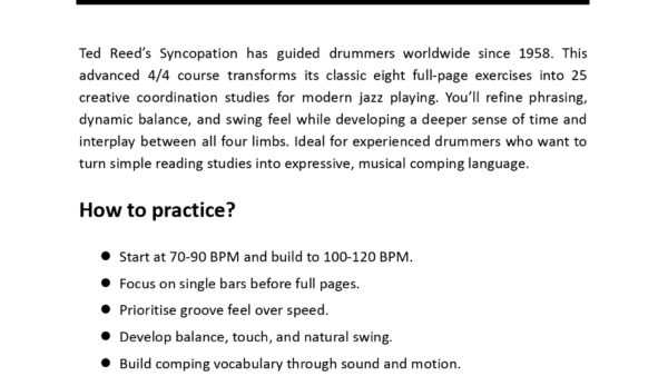 Four-limb Coordination Essentials (44) for the Jazz Drummer
