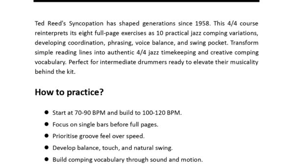 Syncopation for the Jazz Drummer Mastering 44 Comping Essentials