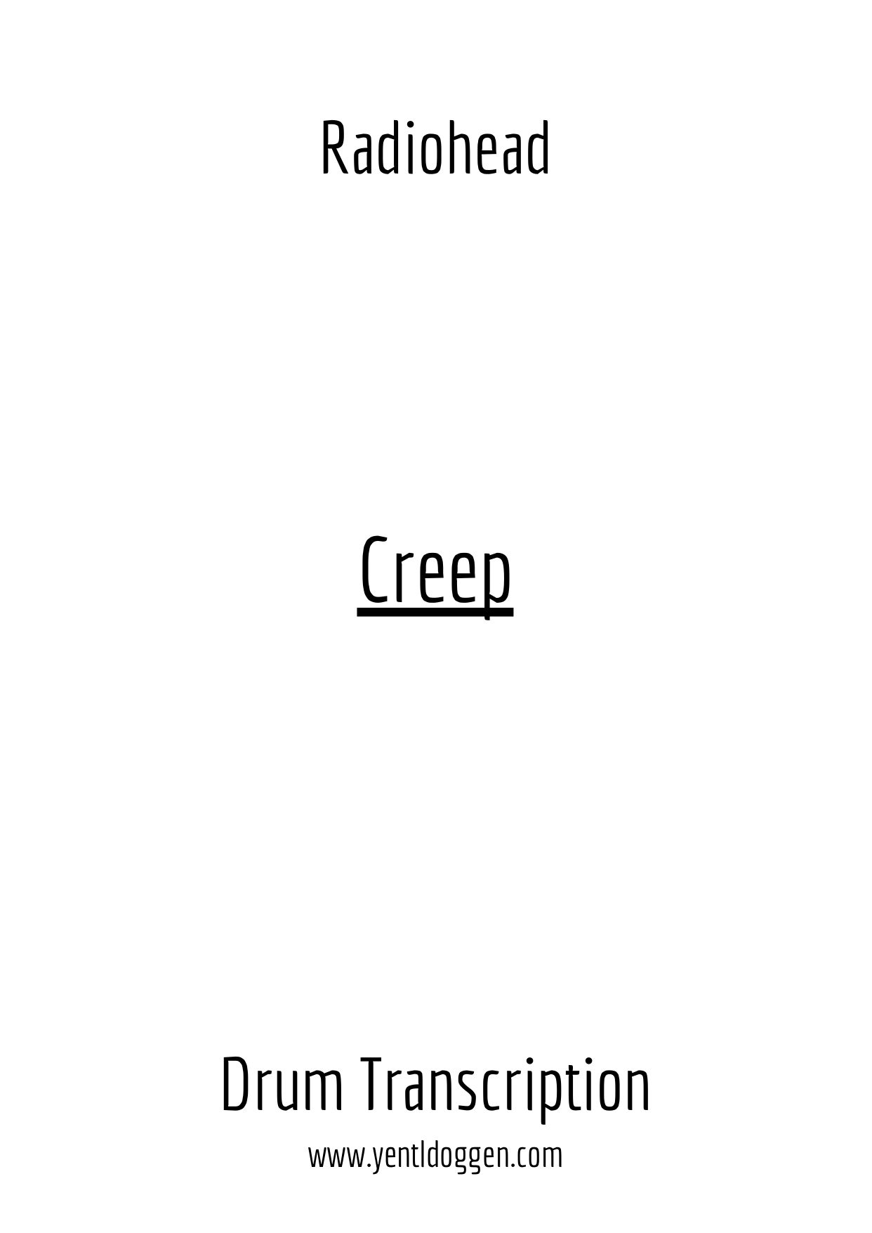Creep - Radiohead - Drum Transcription PDF download
