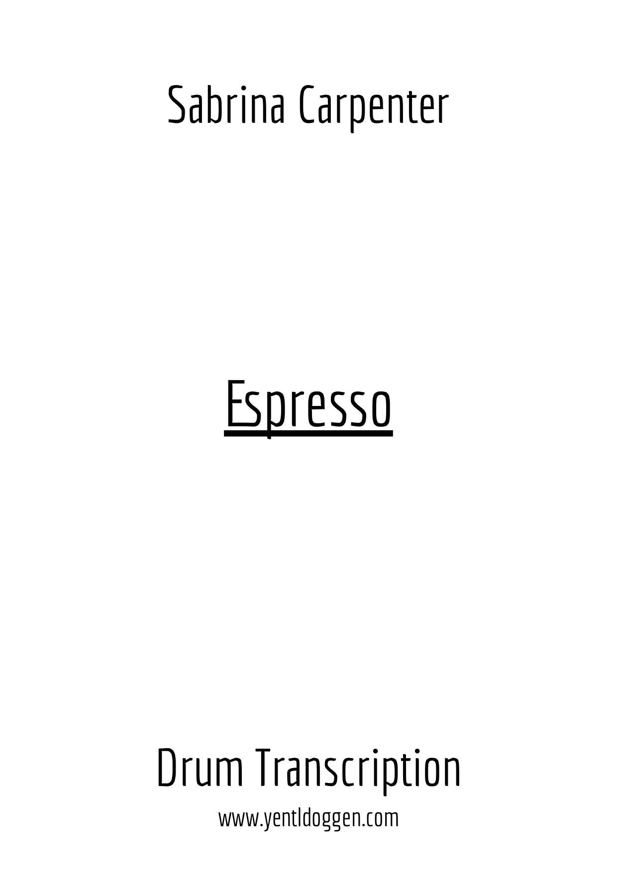 Espresso - Sabrina Carpenter - Drum Transcription | PDF download