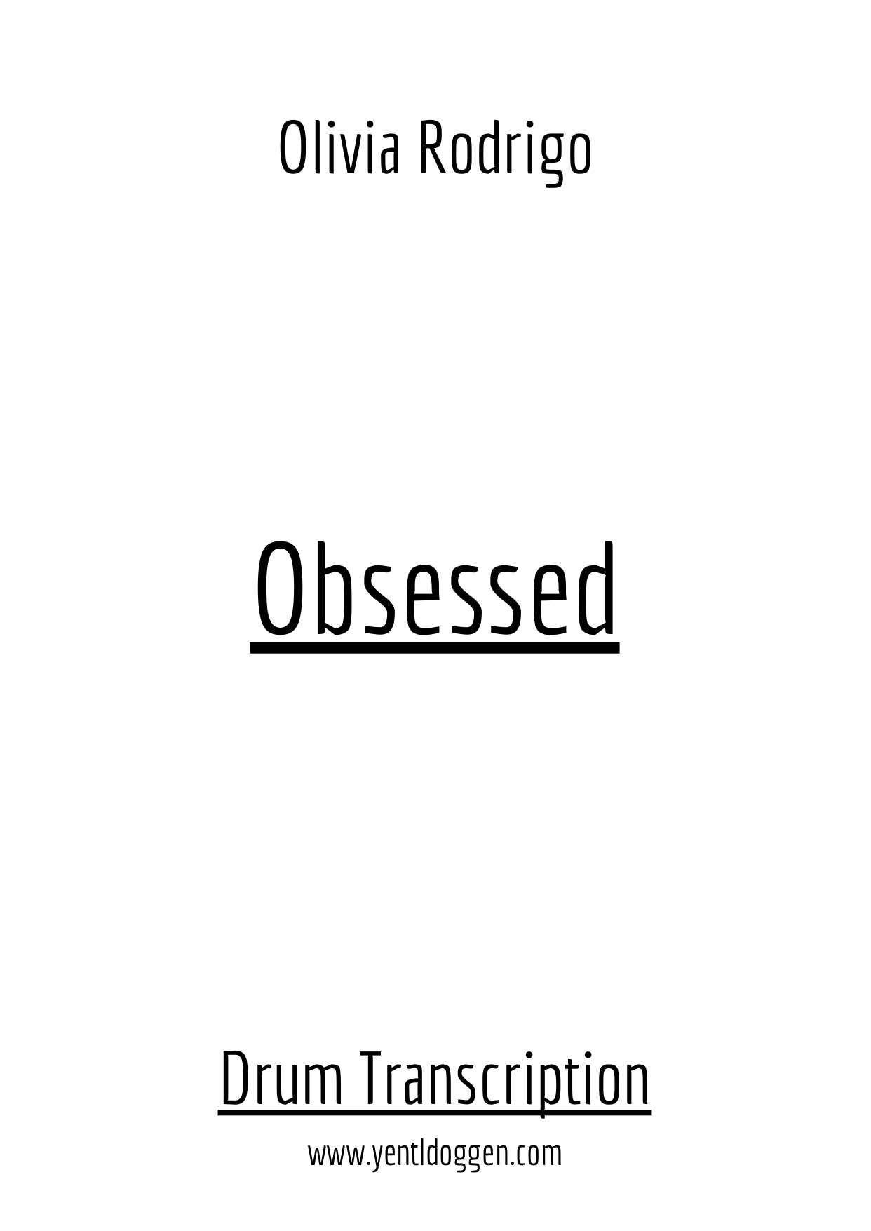 Obsessed - Olivia Rodrigo - Drum Transcription PDF download