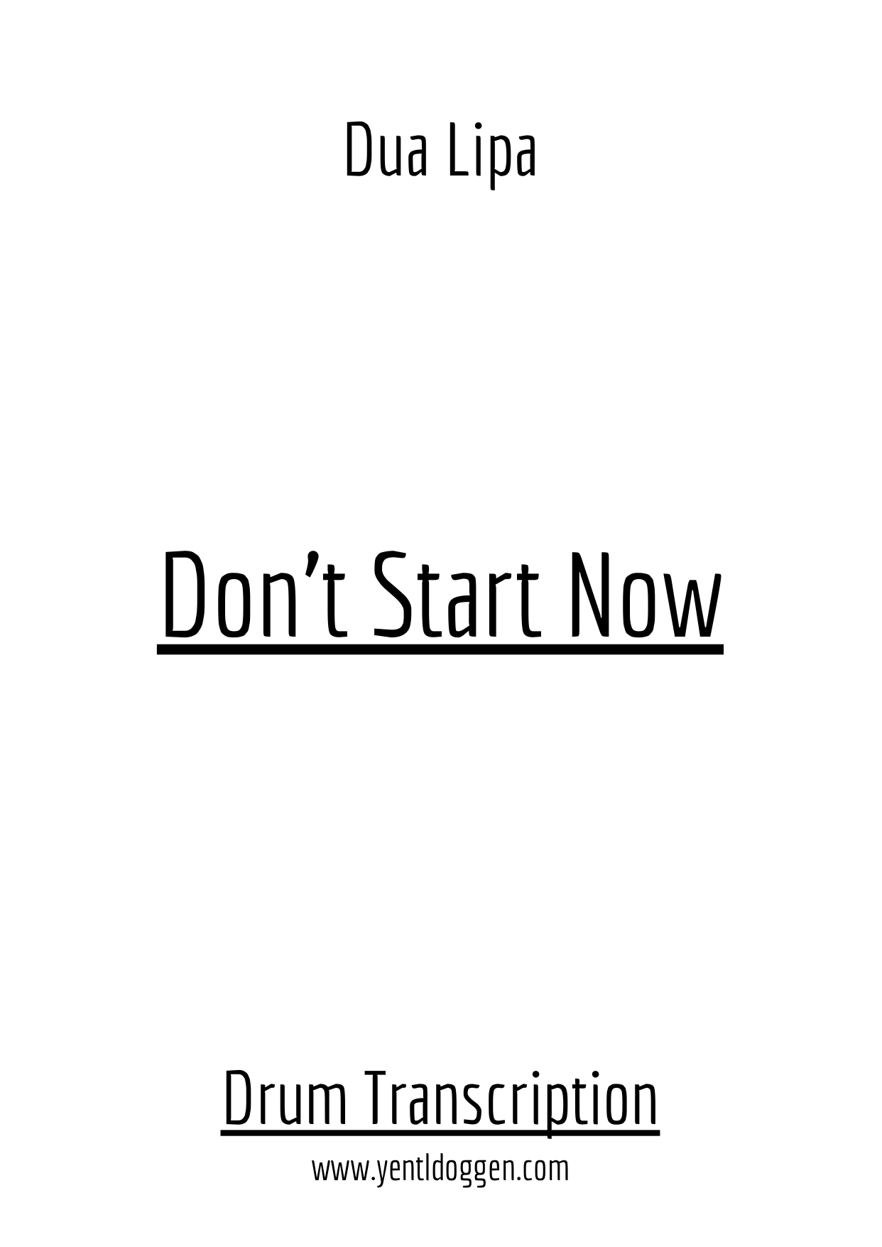 Don't Start Now - Dua Lipa - Drum Transcription | PDF download