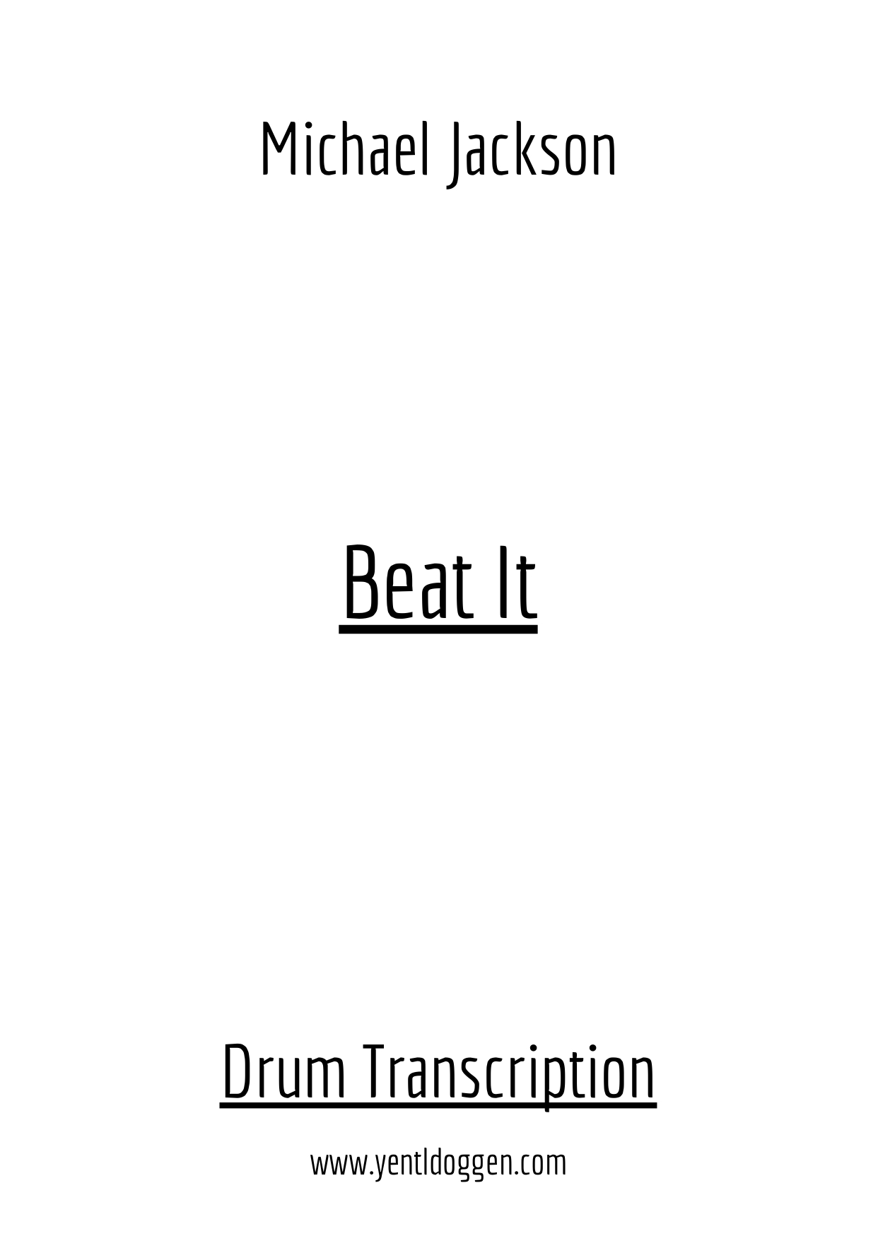 Beat It - Michael Jackson - Drum Transcription PDF download